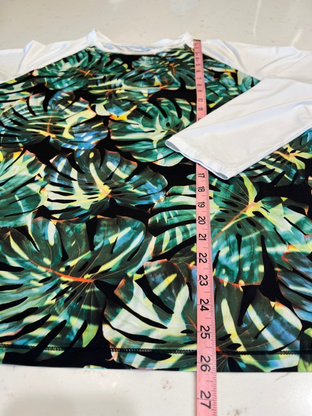 Reel Legends Reel-Tec Tropical Leaf Print Performance Top XL - Picture 5 of 5